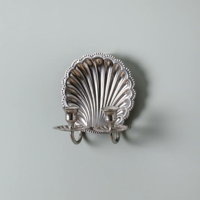 Scallop Shell Sconce Double - Chrome