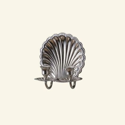 Scallop Shell Sconce Double - Chrome