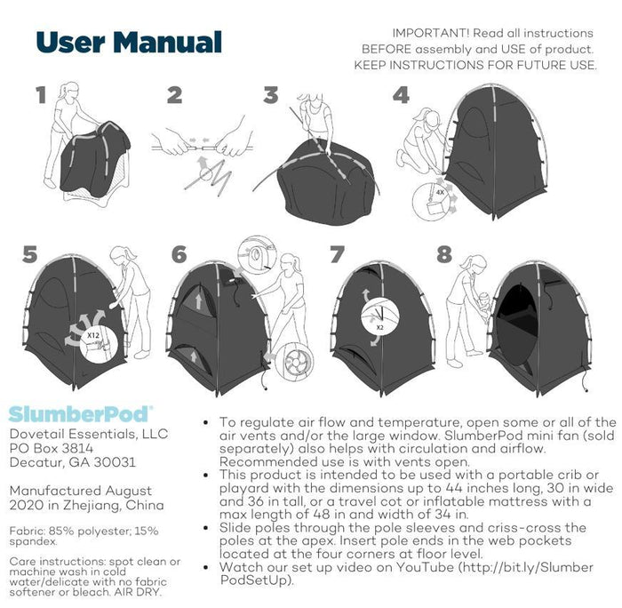 Slumberpod Portable Privacy Pod - Black