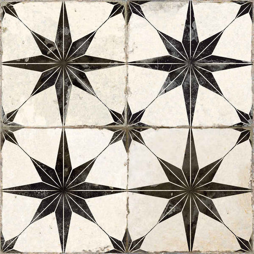 Star Black Pattern 45 x 45cm Tile - 1.62sqm perbox