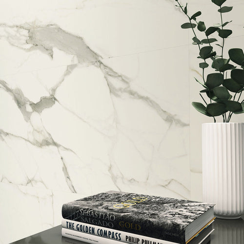 Statuario Natural 60 x 120cm Rectified Porcelain Tile- 1.44 sqm per box