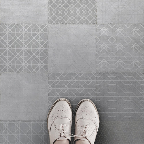 Trazos White Matt Glazed 20 x 20cm Porcelain Wall & Floor Tile - 1sqm perbox