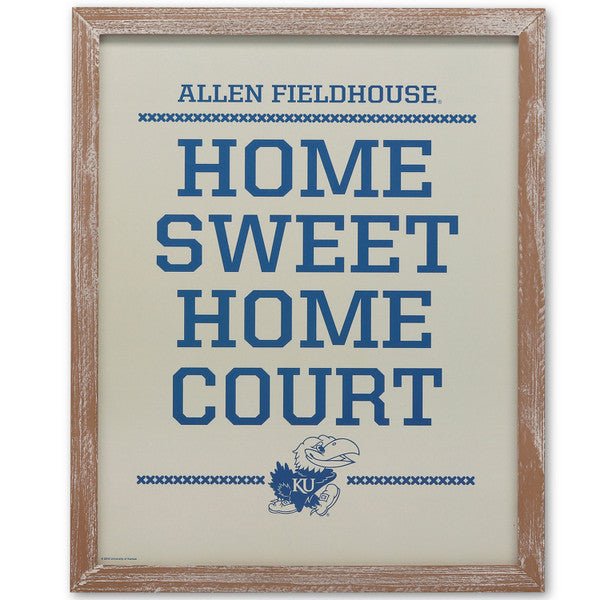 University of Kansas Home Sweet Home Court Wood Wall Decor - Wichita Home Outlet