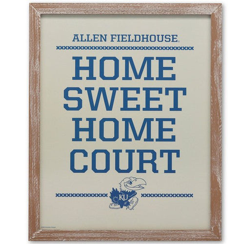 University of Kansas Home Sweet Home Court Wood Wall Decor - Wichita Home Outlet