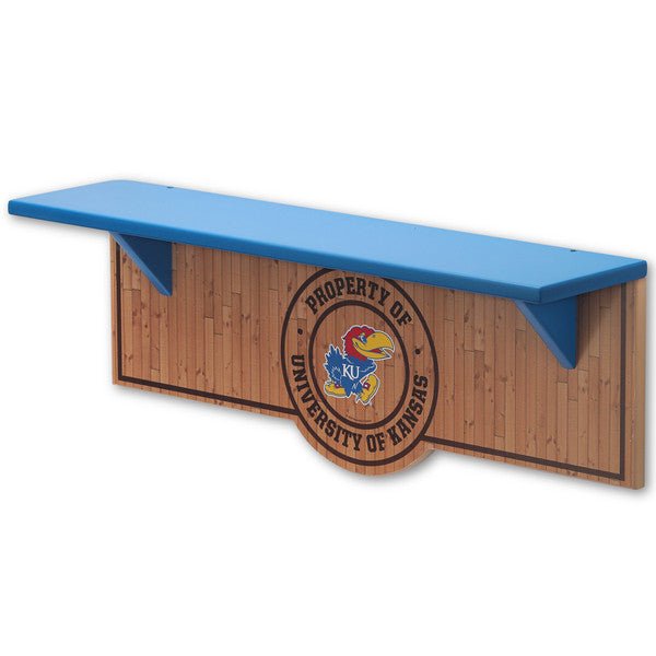 University of Kansas Property of KU Wood Wall Shelf - Wichita Home Outlet
