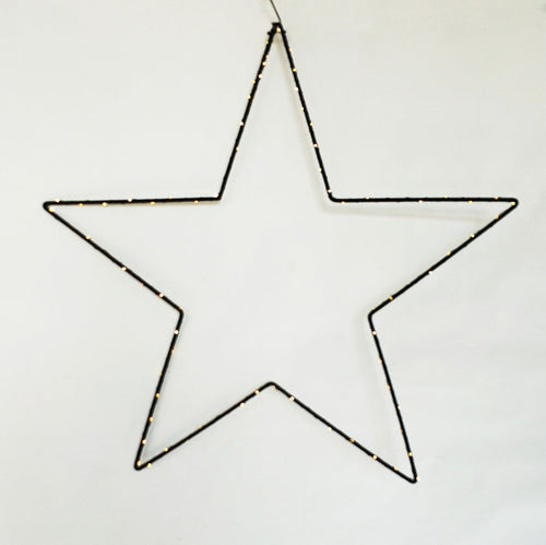 Urban LED Hanging Star - Black 80cm