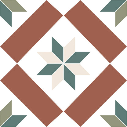 Victorian Molly 20 x 20cm Matt Porcelain Pattern Floor Tile - 0.6sqm perbox