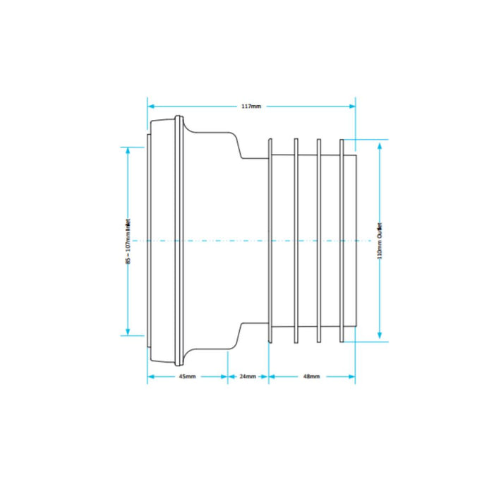 Viva Straight WC Pan Connector
