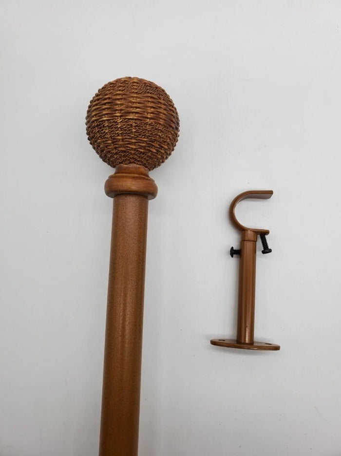 Woven Ball Adjustable Curtain Rod - Two Sizes - Wichita Home Outlet